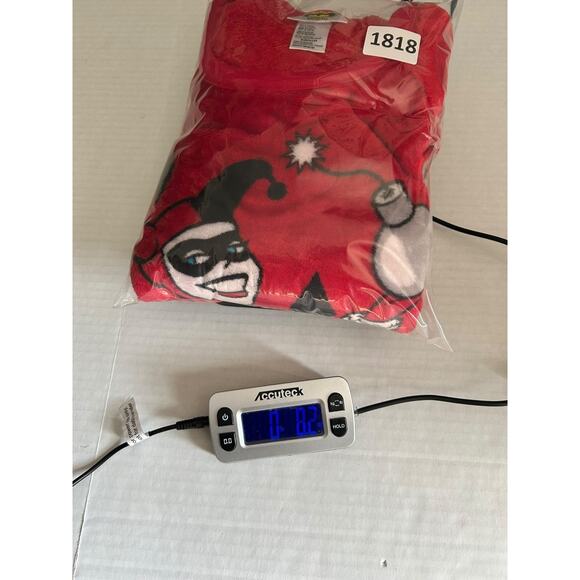 DC Comics Harley Quinn Red Plush Sleepwear On the Naughty List Shirt Size XL - Picture 9 of 9